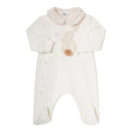 IL GUFO tutina manica lunga tinta unita con ricami Panna per Neonato A24TP338M0100 PANNA IL GUFO 