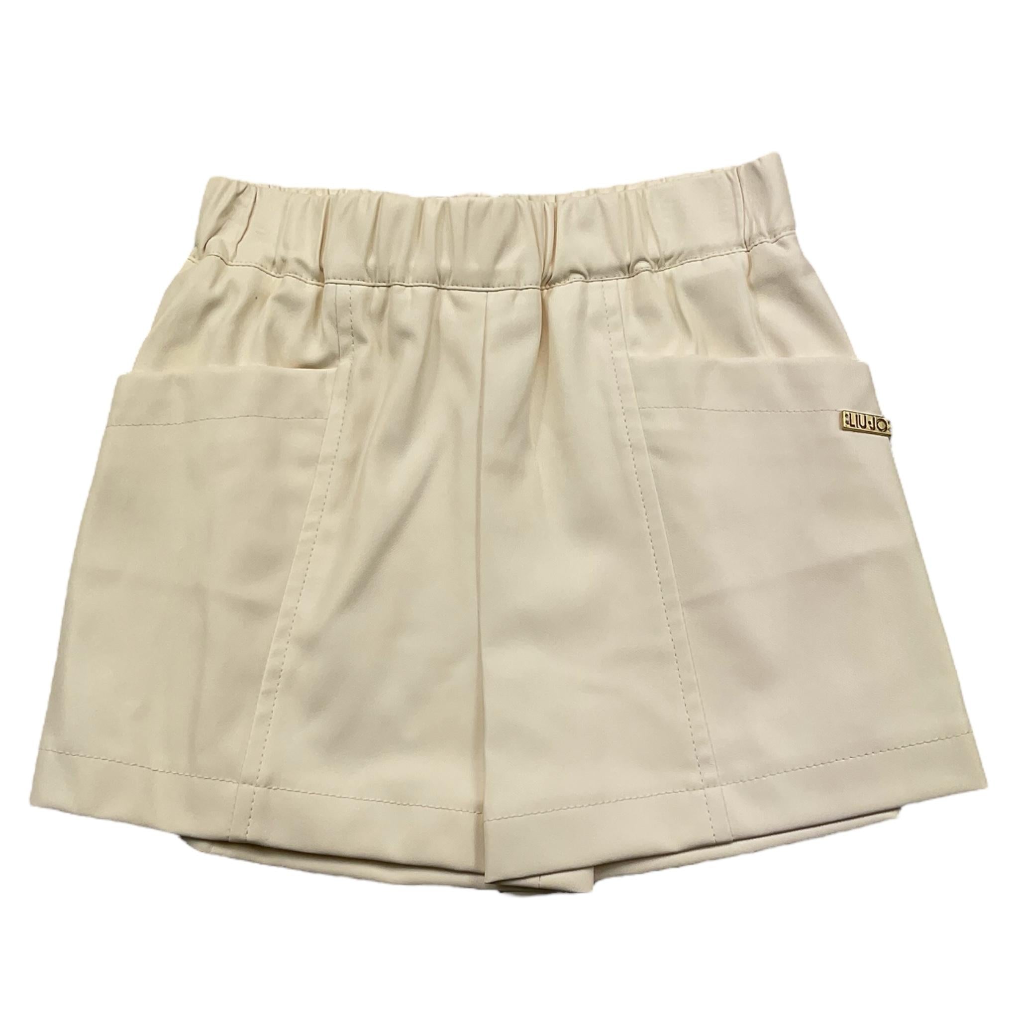 LIU JO short tinta unita ecopelle Panna per Neonata KF4012 PANNA LIU JO 