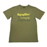 Refrigiwear Complete T-Shirt, einfarbig, Rundhalsausschnitt, mit Print, grüne Bermuda-Shorts für Jungen