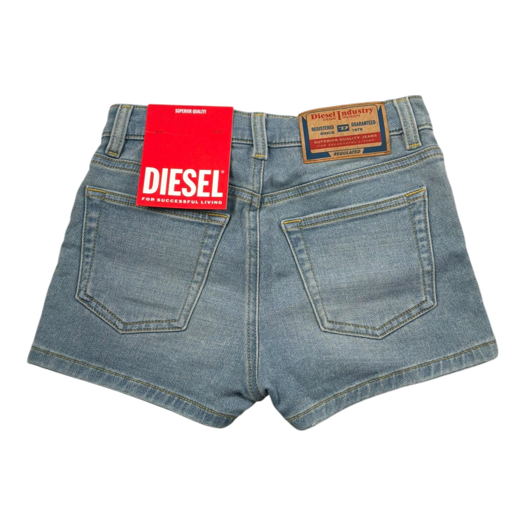 Diesel Short In Denim Tinta Unita per Bambina J00205 AZZURRO DIESEL 