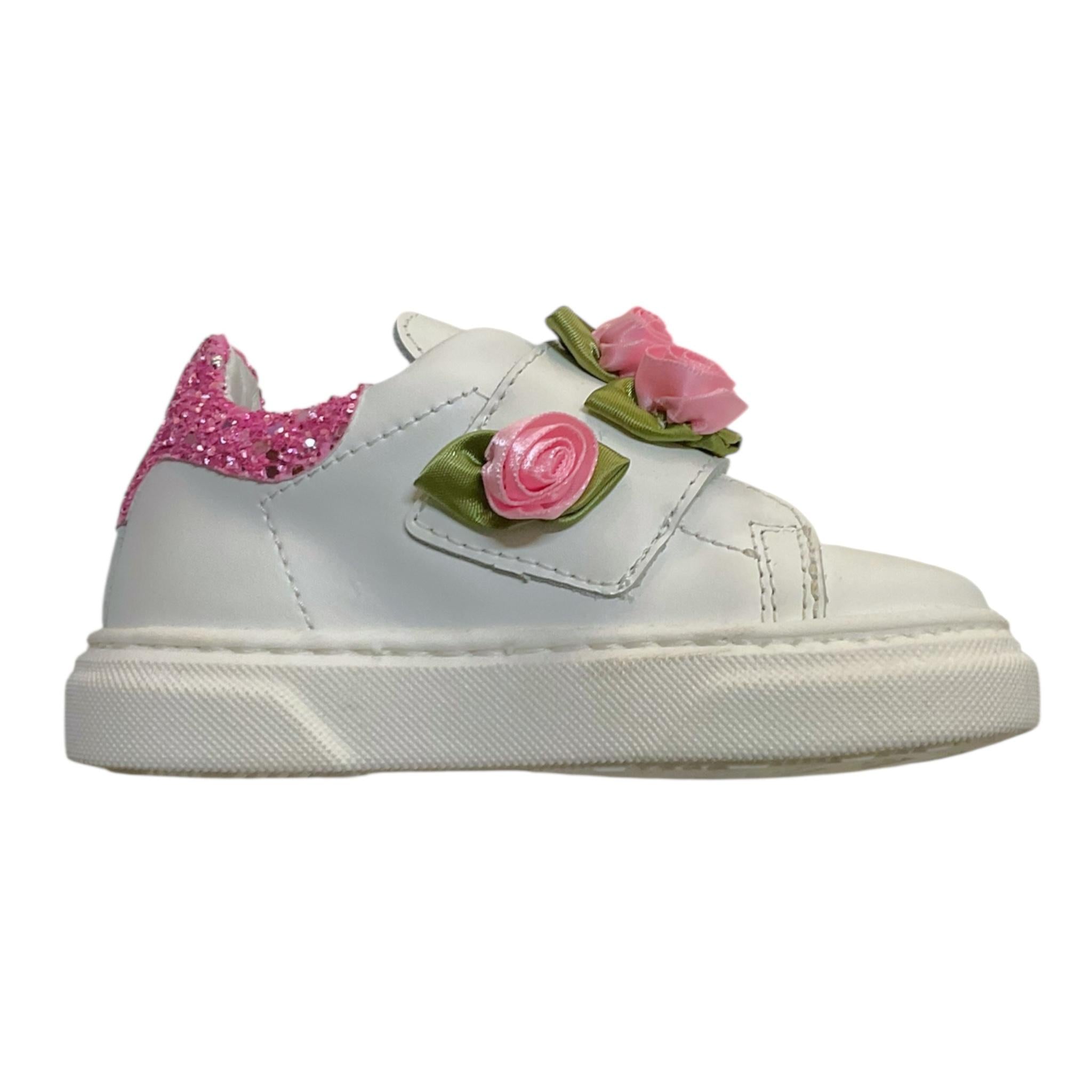Monnalisa Sneakers Tinta Unita con Applicazioni per Bambina 83E003 BIANCO MONNALISA 