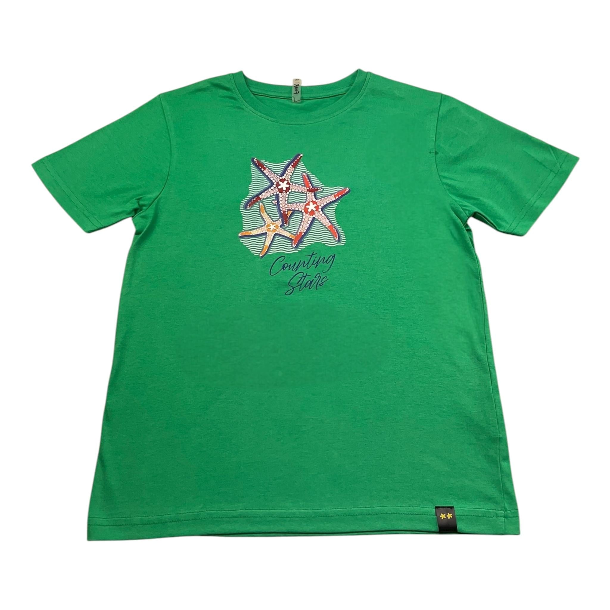 F**K T-Shirt Girocollo Tinta Unita con Stampa per Bambino FJ234105VE VERDE F**K 