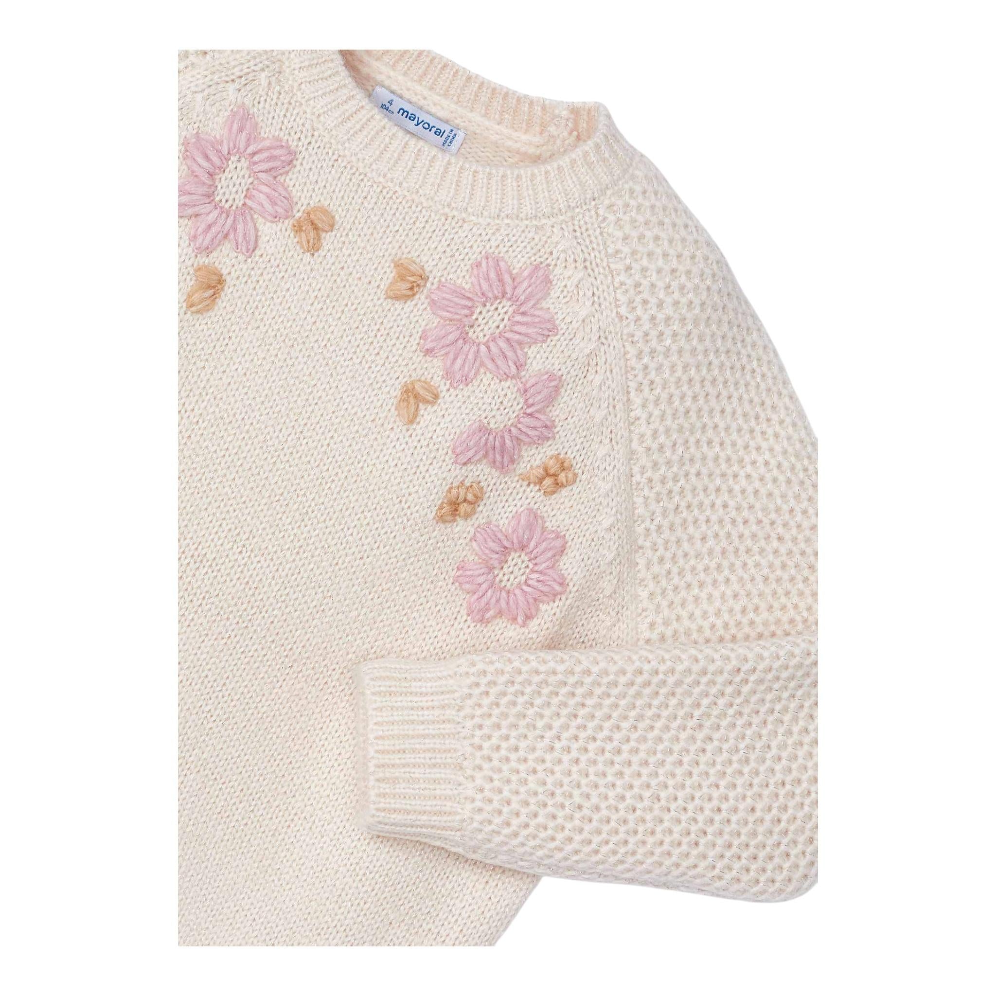 MAYORAL maglia girocollo tinta unita con ricami Beige per Bambina 4354 BEIGE MAYORAL 