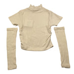 LU LU BY MISS GRANT maglia con manicotti mezzo collo tinta unita Panna per Bambina LL3029X PANNA LU LU BY MISS GRANT 
