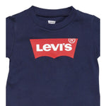 Levi'S T-Shirt Girocollo tinta unita con Logo Blu per Neonato 6E8157XXXX BLU LEVI'S 