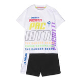 Cesare Paciotti 2-teiliges Set T-Shirt-Bermuda Schwarz/Weiß für Neugeborene