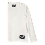 EMPORIO ARMANI shirt girocollo tinta unita con stampa Bianco per Bambino 6D4DJ444 BIANCO EMPORIO ARMANI 
