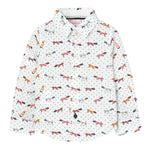 BOBOLI camicia tinta unita con stampa Bianco per Neonato 719018 BIANCO BOBOLI 