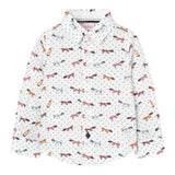 BOBOLI camicia tinta unita con stampa Bianco per Neonato 719018 BIANCO BOBOLI 