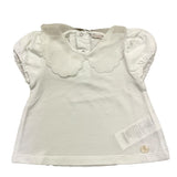 Le Bebe‘ Schlichtes weißes T-Shirt mit Kragen für Baby-Mädchen