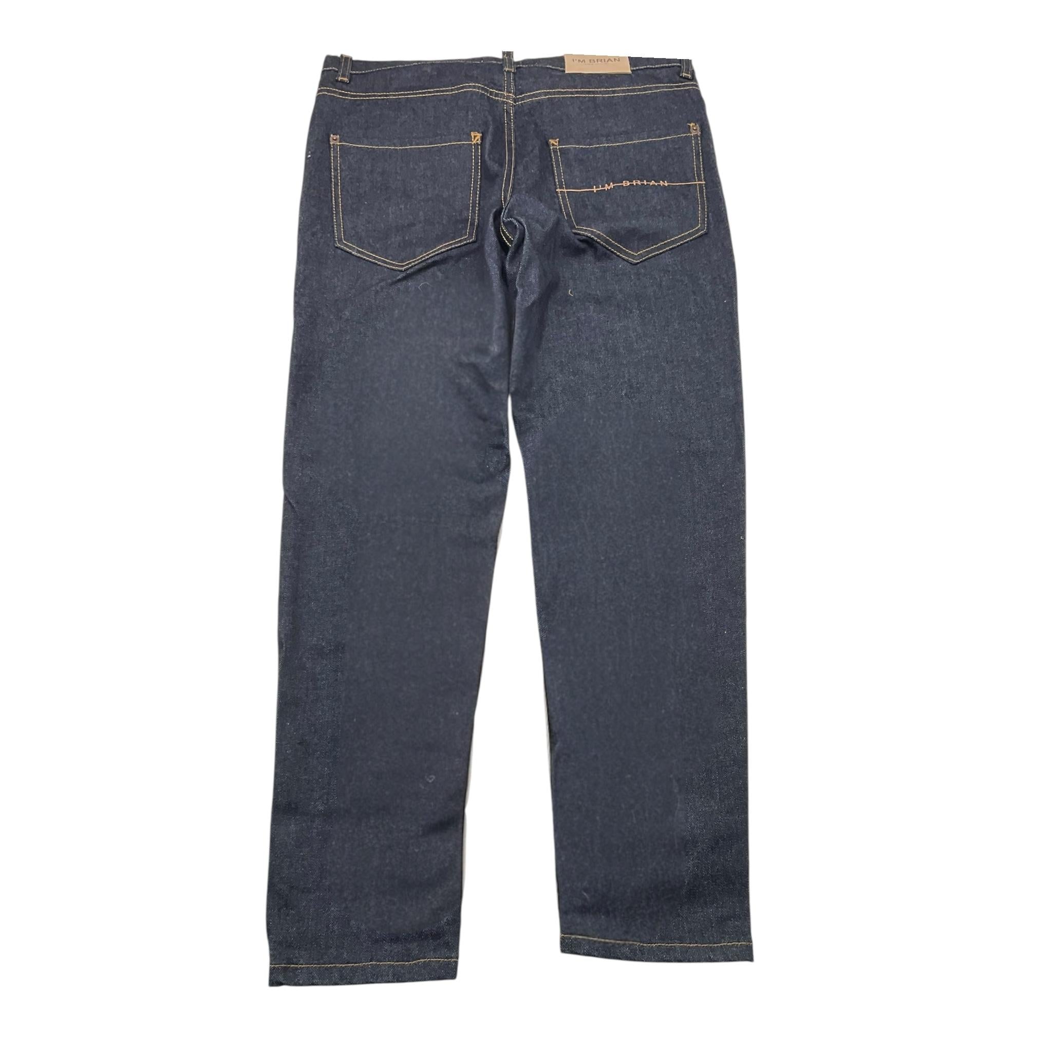 I'M BRIAN jeans tinta unita con cuciture in contrasto Blu per Bambino JL2124 BLU I'M BRIAN 