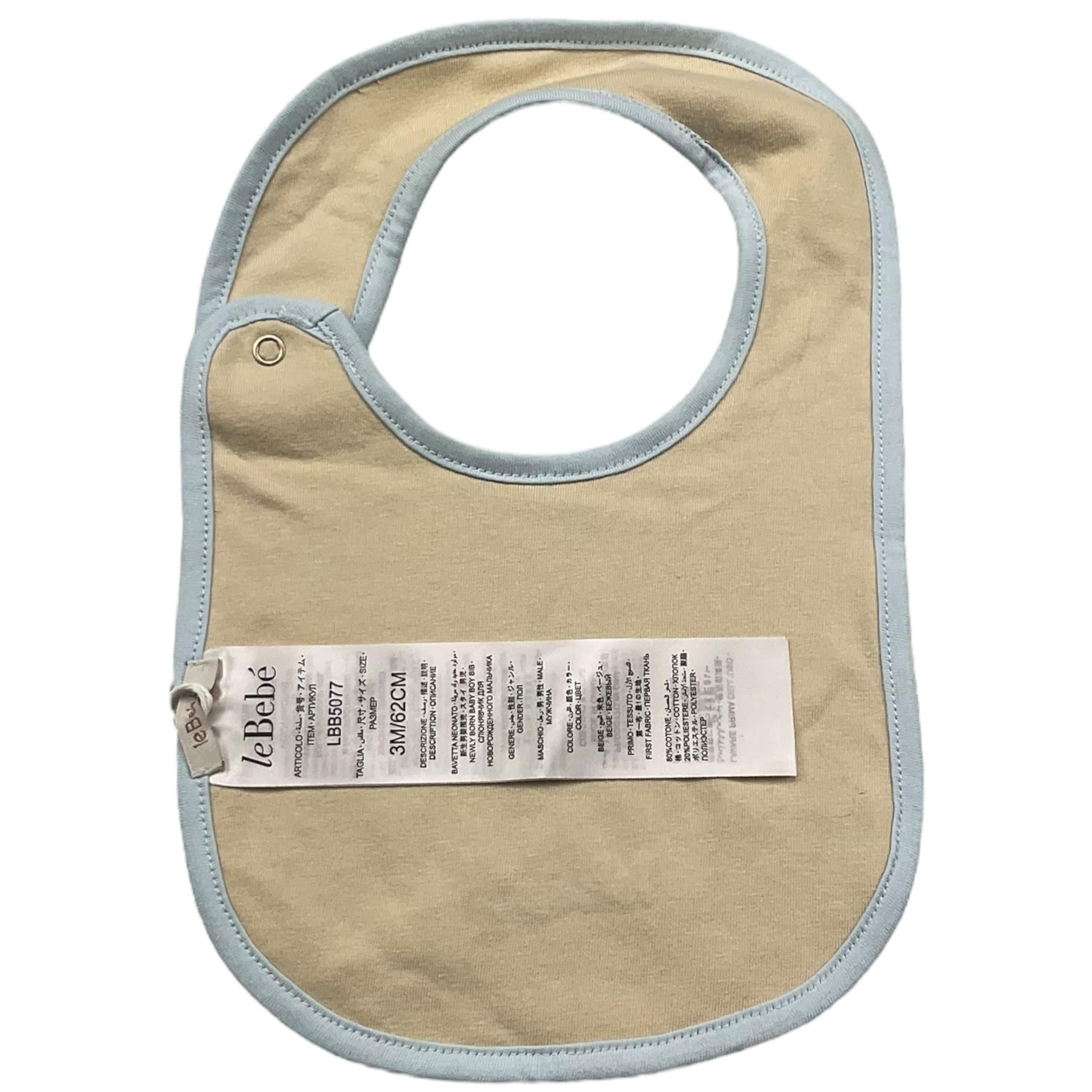 LE BEBE' bavetta tinta unita con stampa logo Beige per Neonato LBB5077 BEIGE LE BEBE' 