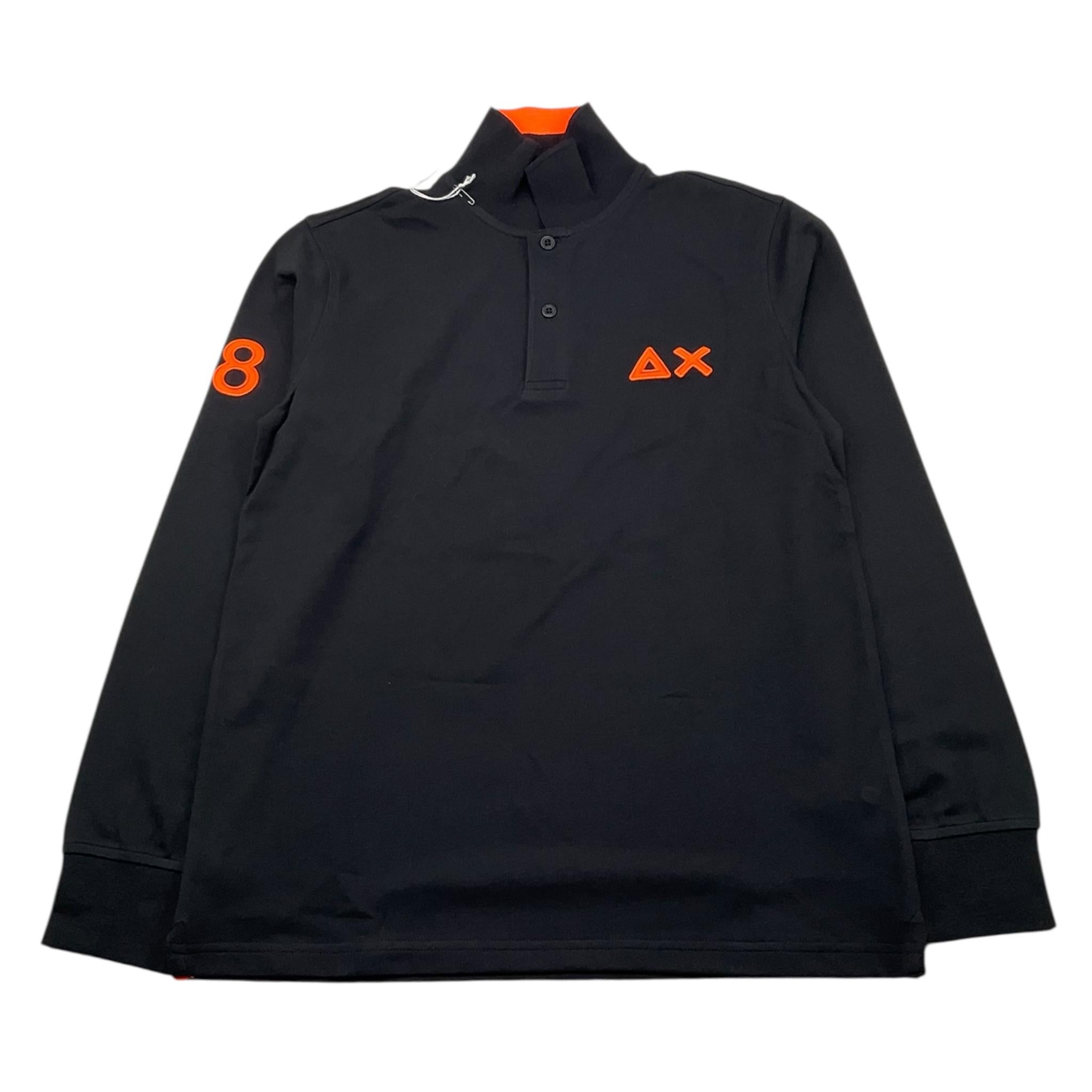 SUN68 polo manica lunga tinta unita con logo in contrasto Nero per Bambino A44312J NERO SUN68 