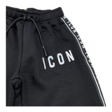 ICON pantalone tuta tinta unita con profili logati Nero per Bambino IBSP00320 NERO ICON 