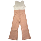 Elisabetta Franchi Zweifarbiger Jumpsuit mit Armlöchern Weiß/Rosa für Mädchen