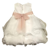 Carlo Pignatelli Zeremonielles Kleid mit Armlöchern, einfarbig und kontrastierendem weißen Gürtel für Babymädchen