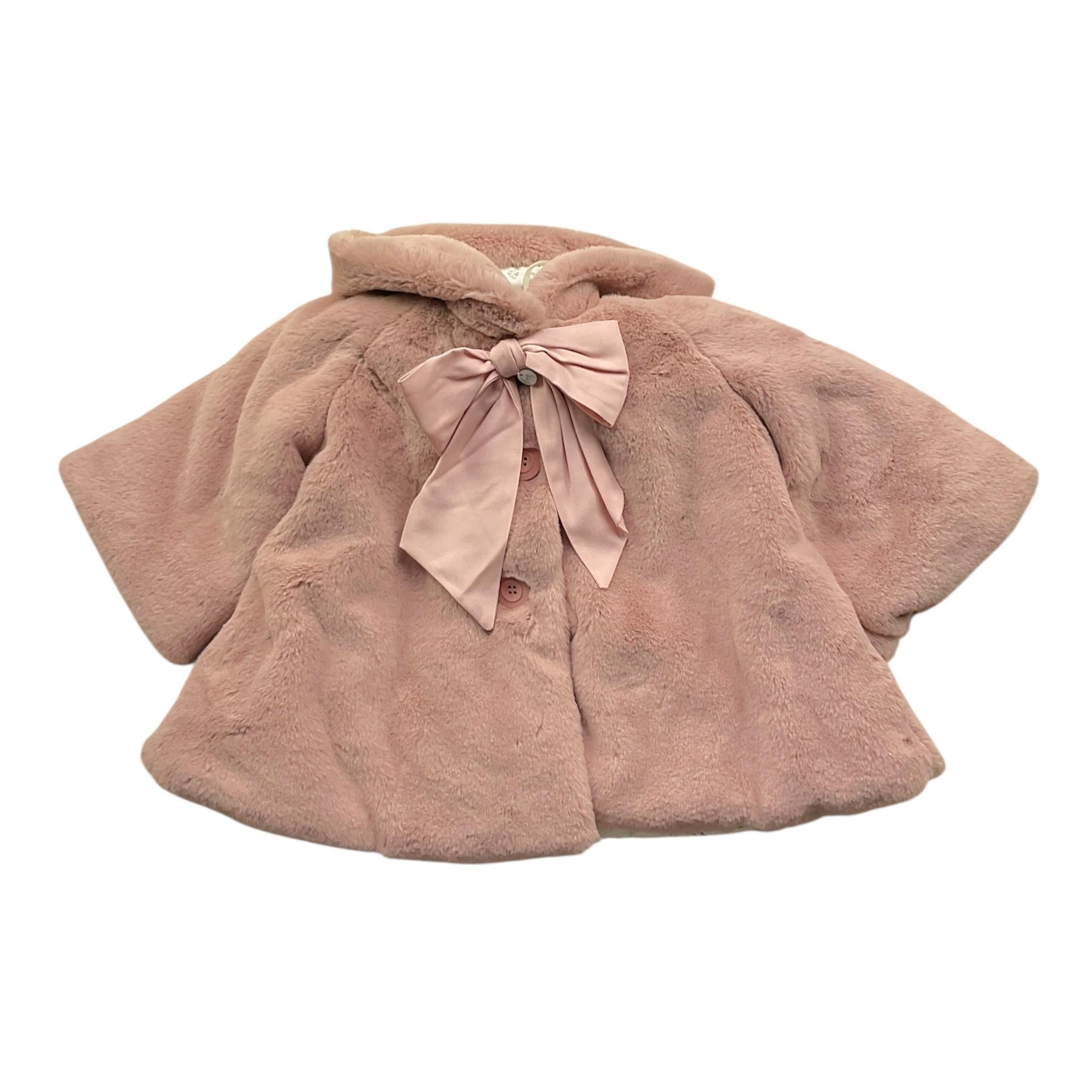 MARLU' pelliccia tinta unita con fiocco Rosa per Neonata IH84042 ROSA MARLU' 