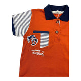 Emc Polo Halbarm Uni mit Kontrastärmeln Orange für Jungen