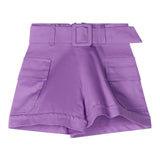 Fun &amp; Fun Schlichte Shorts mit lila Trägern für Mädchen