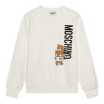 MOSCHINO felpa tinta unita gircollo con stampa Bianco per Bambino H8F05R BIANCO MOSCHINO 