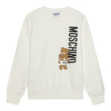 MOSCHINO felpa tinta unita gircollo con stampa Bianco per Bambino H8F05R BIANCO MOSCHINO 