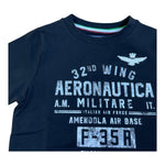 Aeronautica Militare T-Shirt Girocollo Tinta Unita con Stampa per Neonato 251TS0022A NERO AERONAUTICA MILITARE 