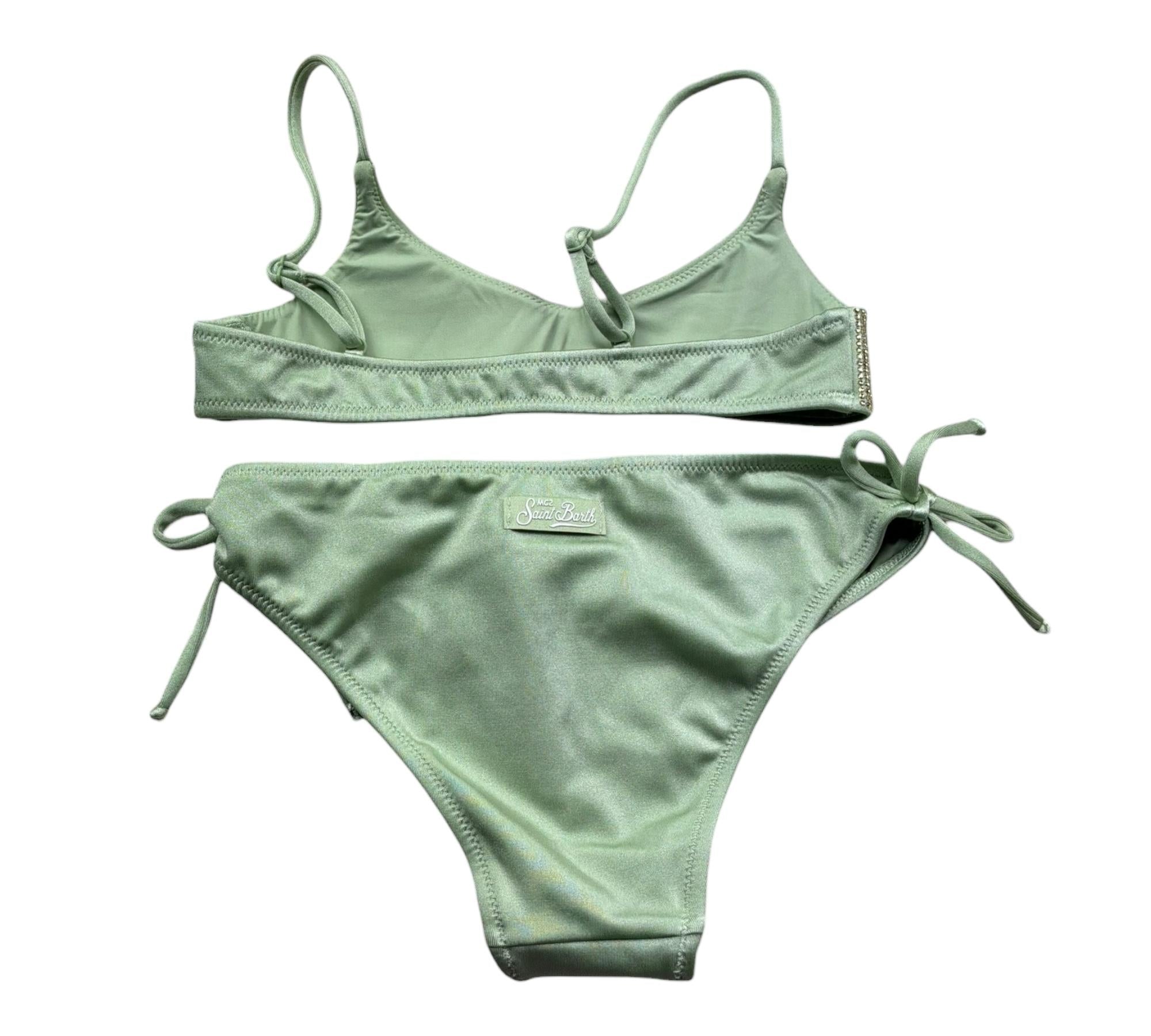 Saint Barth Costume 2 Pezzi Fascia-Mutandina per Bambina SHINY VERDE SAINT BARTH 