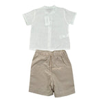 Calamaro Completo 2 Pezzi Camicia-Bermuda Bicolore per Neonato 11149N BIANCO/BEIGE CALAMARO 