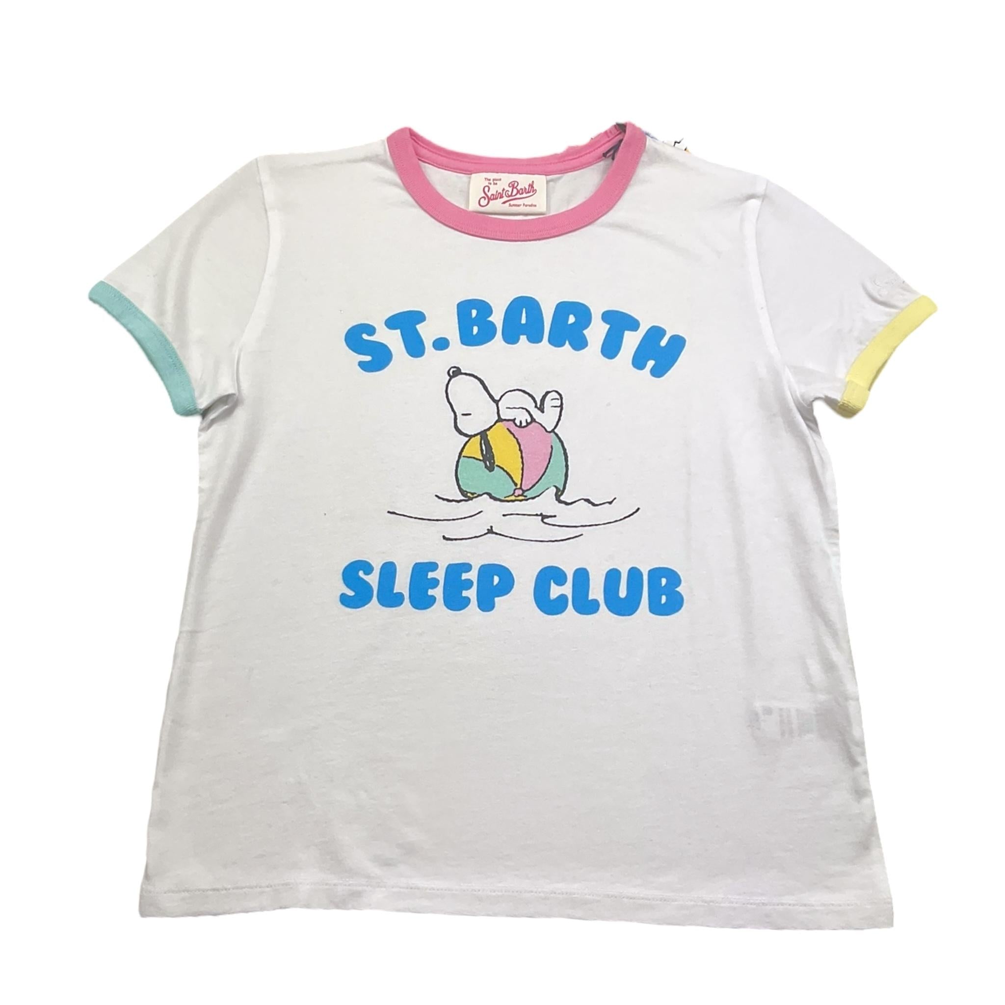 Saint Barth T-Shirt Tinta Unita con Stampa per Bambina ELLY00301844F BIANCO SAINT BARTH 