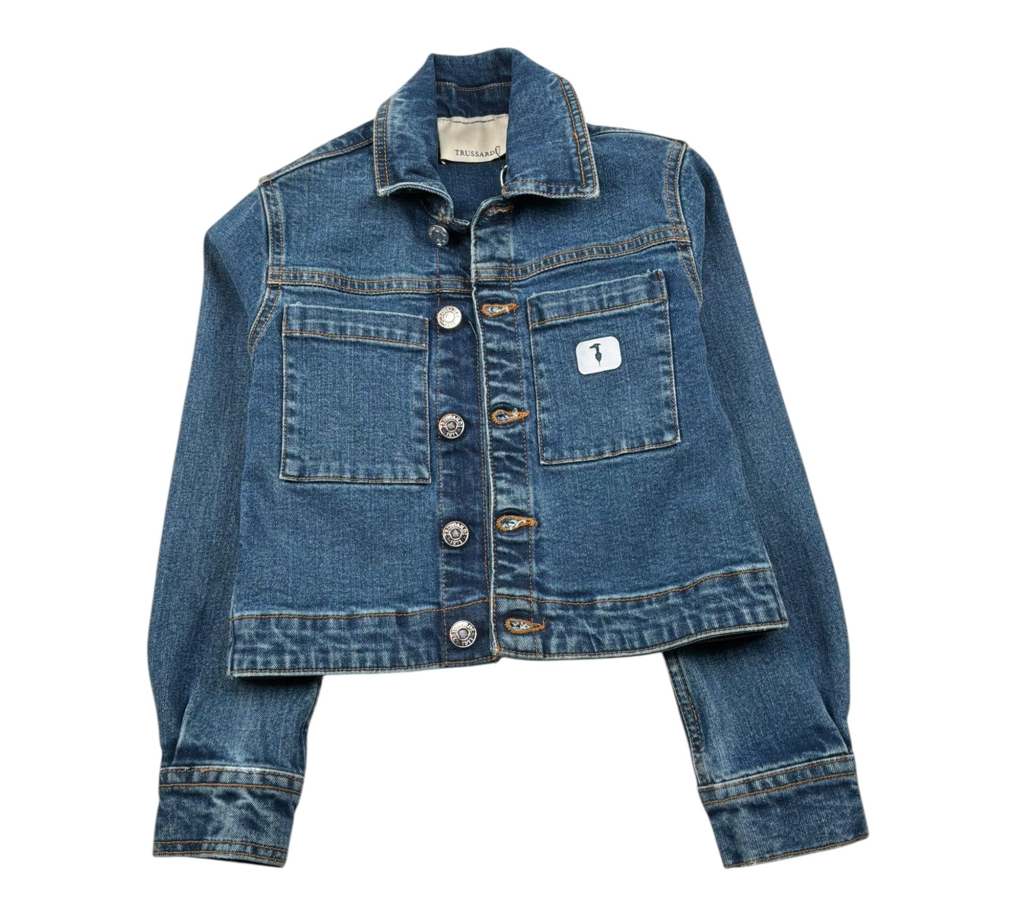 Trussardi Giubbino In Denim Tinta Unita per Bambino TBP26103GC BLU TRUSSARDI 