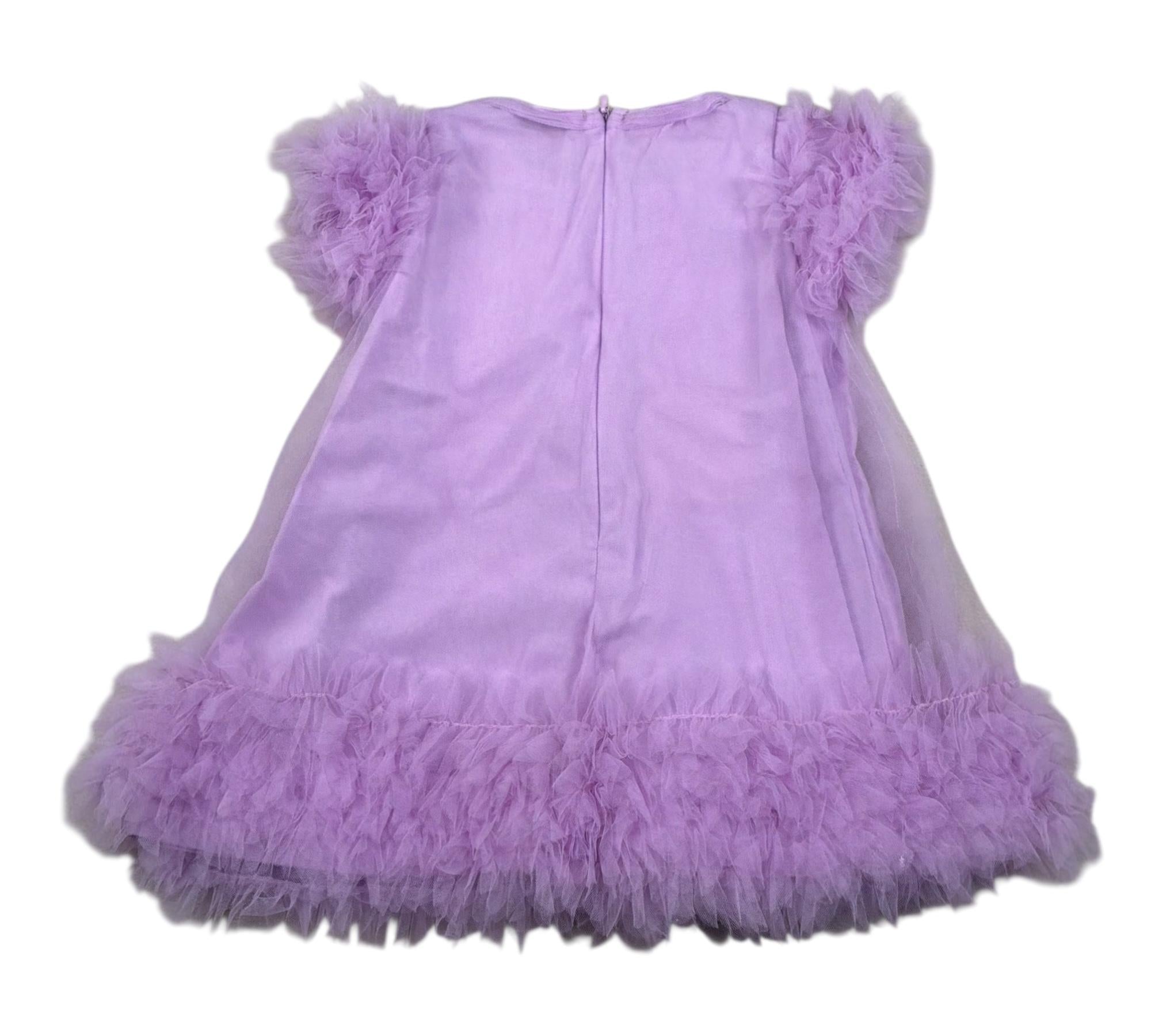 Liu Jo Abito Mezza Manica Tinta Unita con Tulle per Neonata HA5032 GLICINE LIU JO 