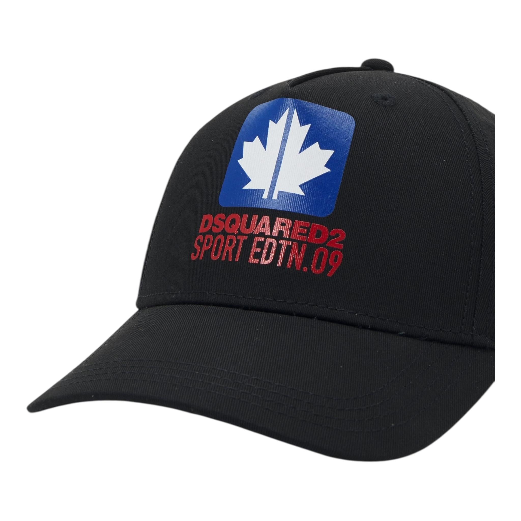 Dsquared2 Berretto Tinta Unita con Stampa Logo per Bambino DQ2195 NERO DSQUARED2 