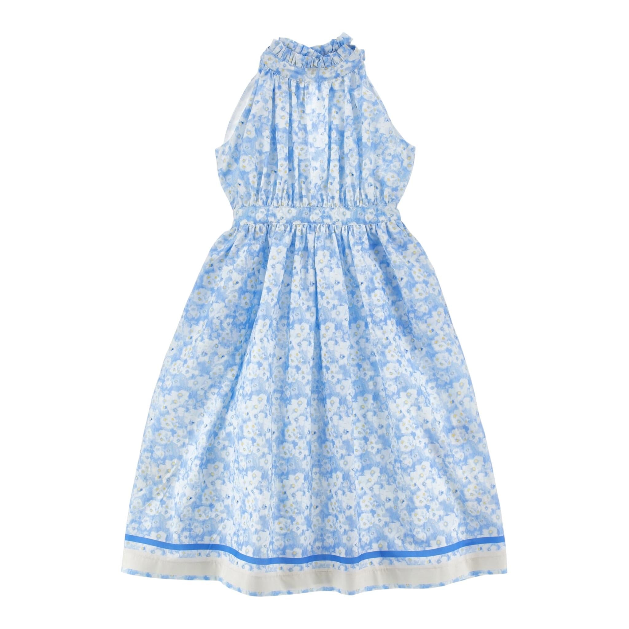 Philosophy Abito Tinta Unita con Fantasia Fiori per Bambina I1E909 AZZURRO PHILOSOPHY 