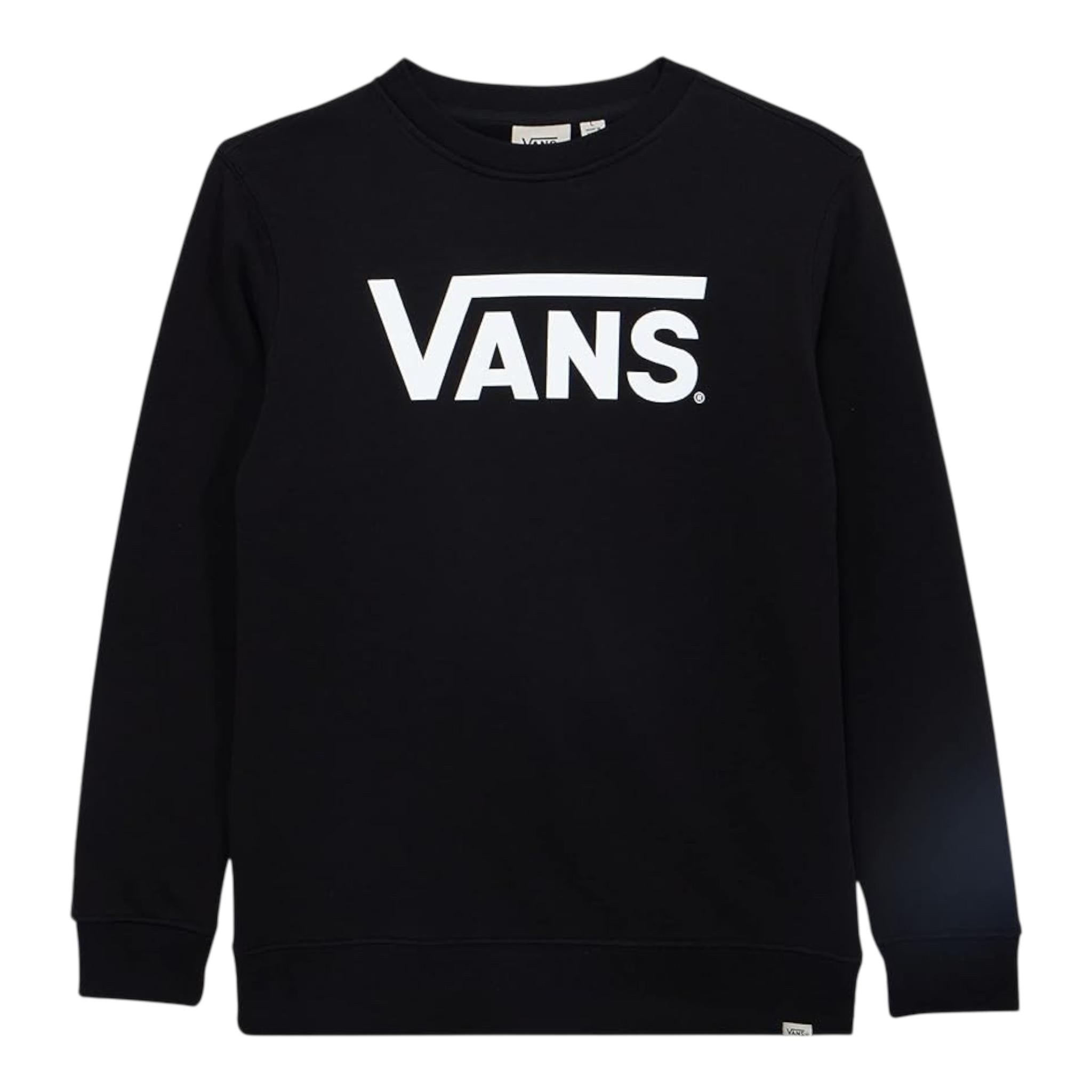VANS felpa chiusa girocollo tinta unita con logo Nero per Bambino VN000K99BLK1 NERO VANS 