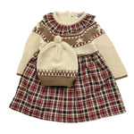 BABIDU set abito in maglia con fantasia a scacchi-cappello Beige per Neonata 91762 BEIGE BABIDU 
