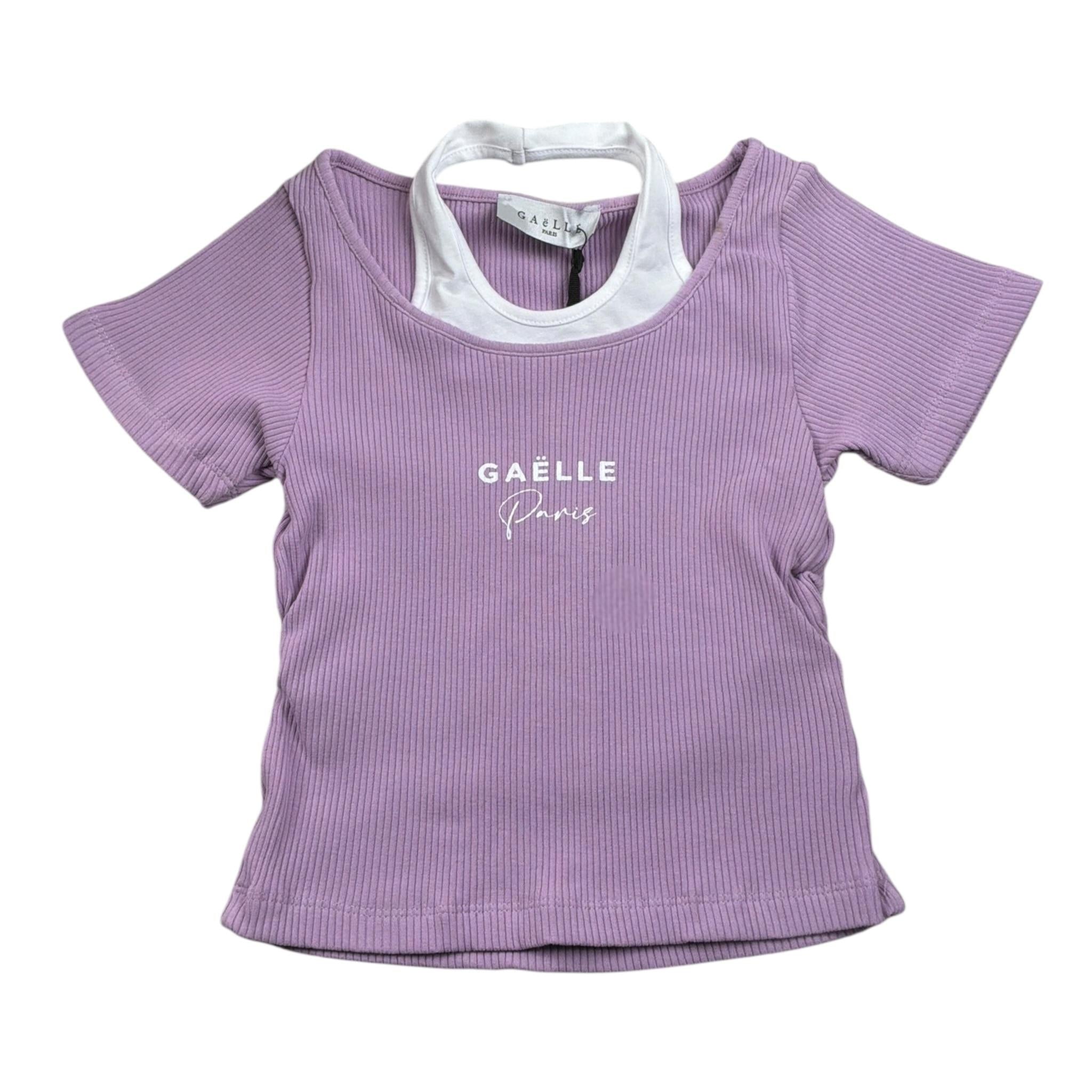 Gaelle T-Shirt tinta unita con Stampa Lilla per Bambina 2746M00462 LILLA GAELLE 