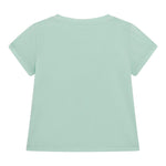 Guess T-Shirt Girocollo Tinta Unita con Stampa per Neonata A5GI03K6YW4X VERDE ACQUA GUESS 