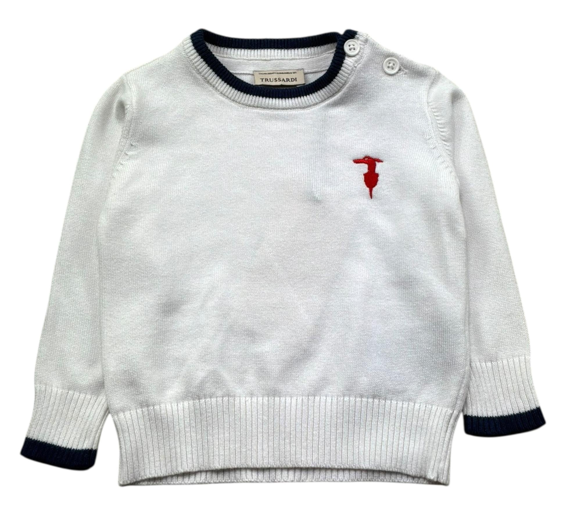 Trussardi Maglia Girocollo Tinta Unita per Neonato TIP26004MA BIANCO TRUSSARDI 
