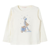 LIU JO shirt girocollo tinta unita con stampa Panna per Bambina KF4066J0088 PANNA LIU JO 