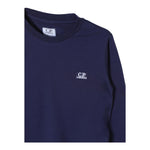 C.P. COMPANY shirt girocollo tint unita con logo Blu per Bambino CMO000 BLU C.P. COMPANY 