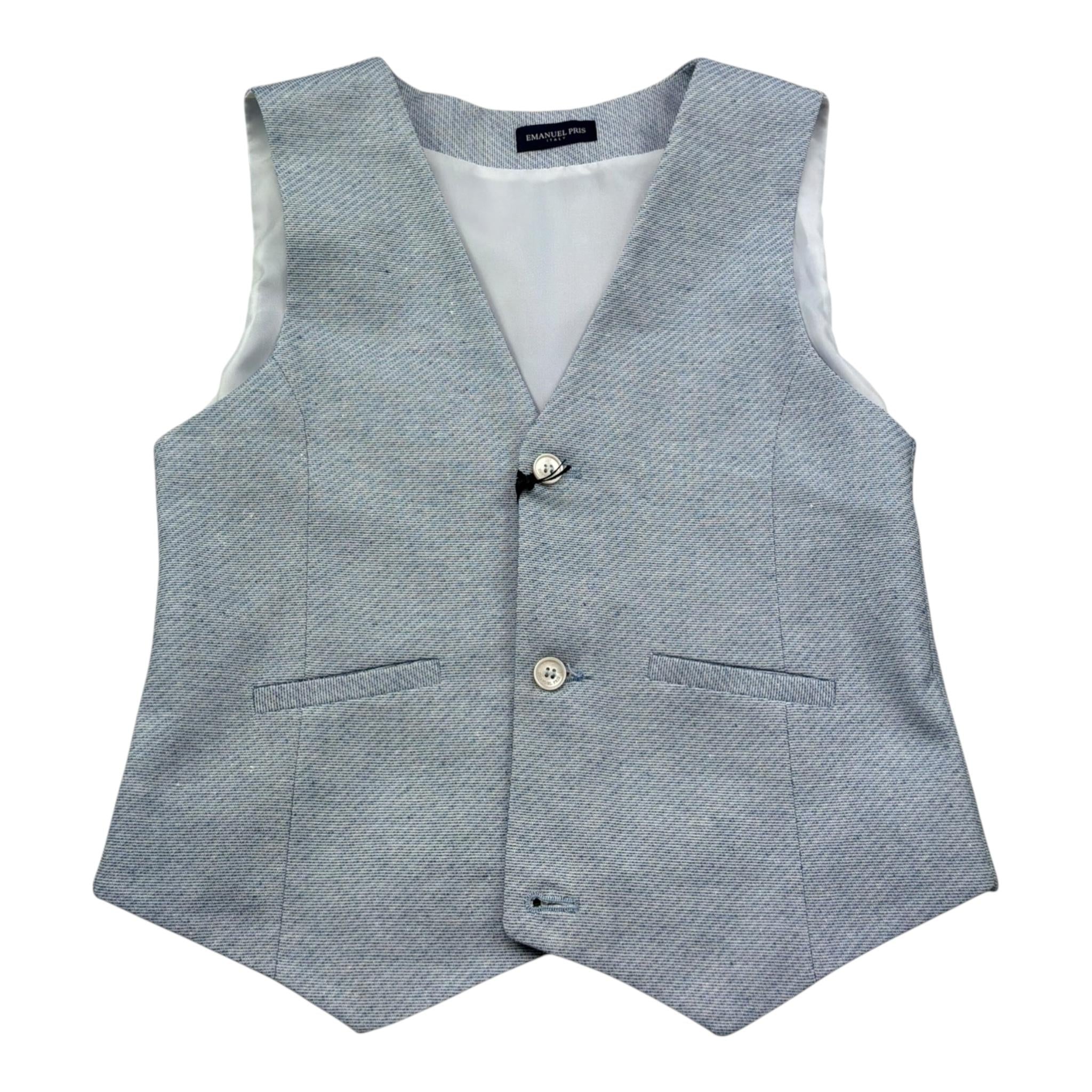 Emanuel Pris Gilet Tinta Unita per Bambino EPC2093R AZZURRO EMANUEL PRIS 