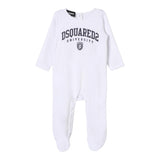 Dsquared2 Tutina Tinta Unita con Stampa per Neonato DQ2506 BIANCO DSQUARED2 