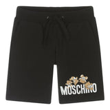 Moschino Bermuda tinta unita con Logo Nero per Bambino HUQ01O NERO MOSCHINO 