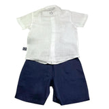 Trussardi Completo 2 Pezzi Bicolore Camicia-Bermuda per Neonato TBP25013CLN BIANCO/BLU TRUSSARDI 