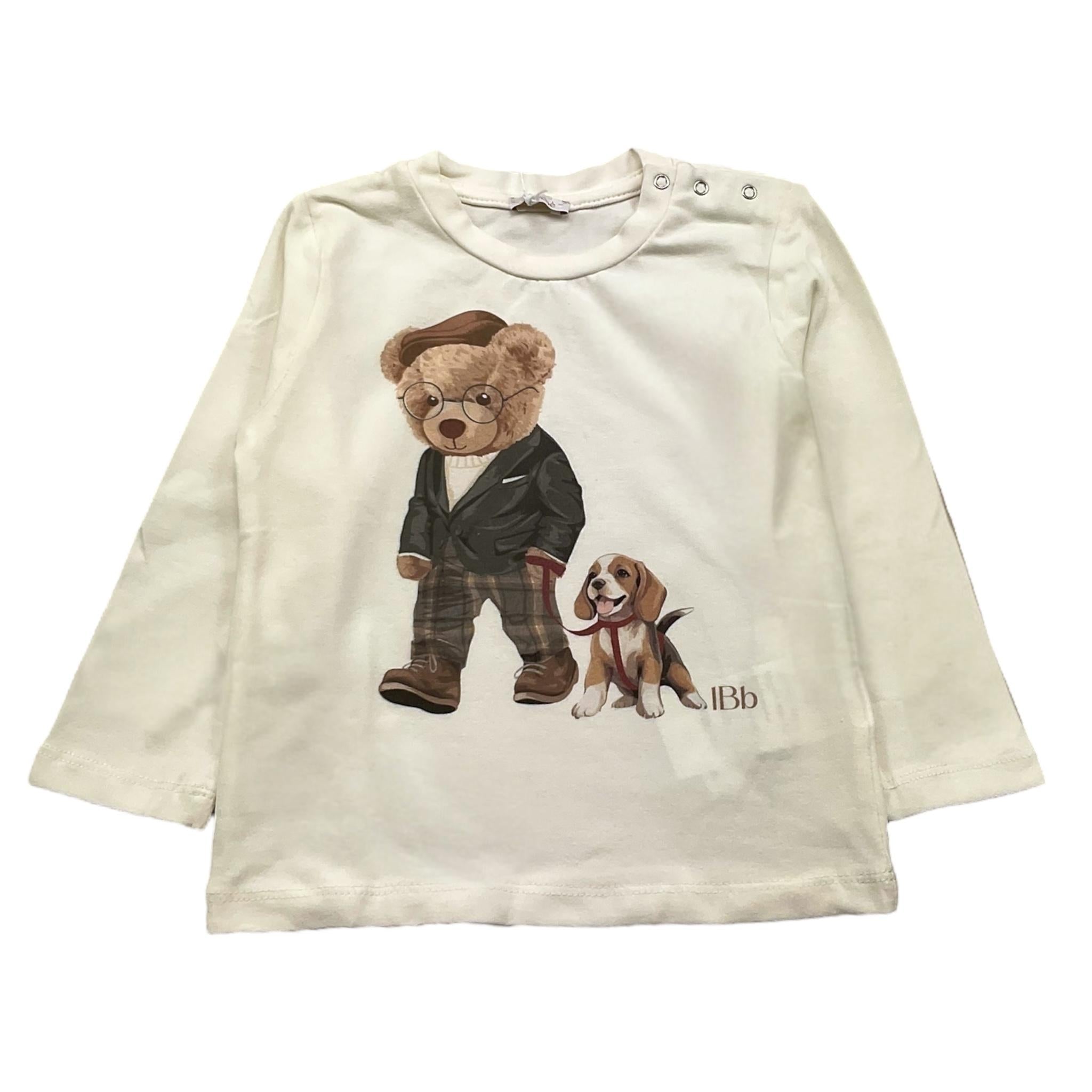 LE BEBE' shirt girocollo tinta unita con stampa orso Panna per Neonato LBB4778 PANNA LE BEBE' 
