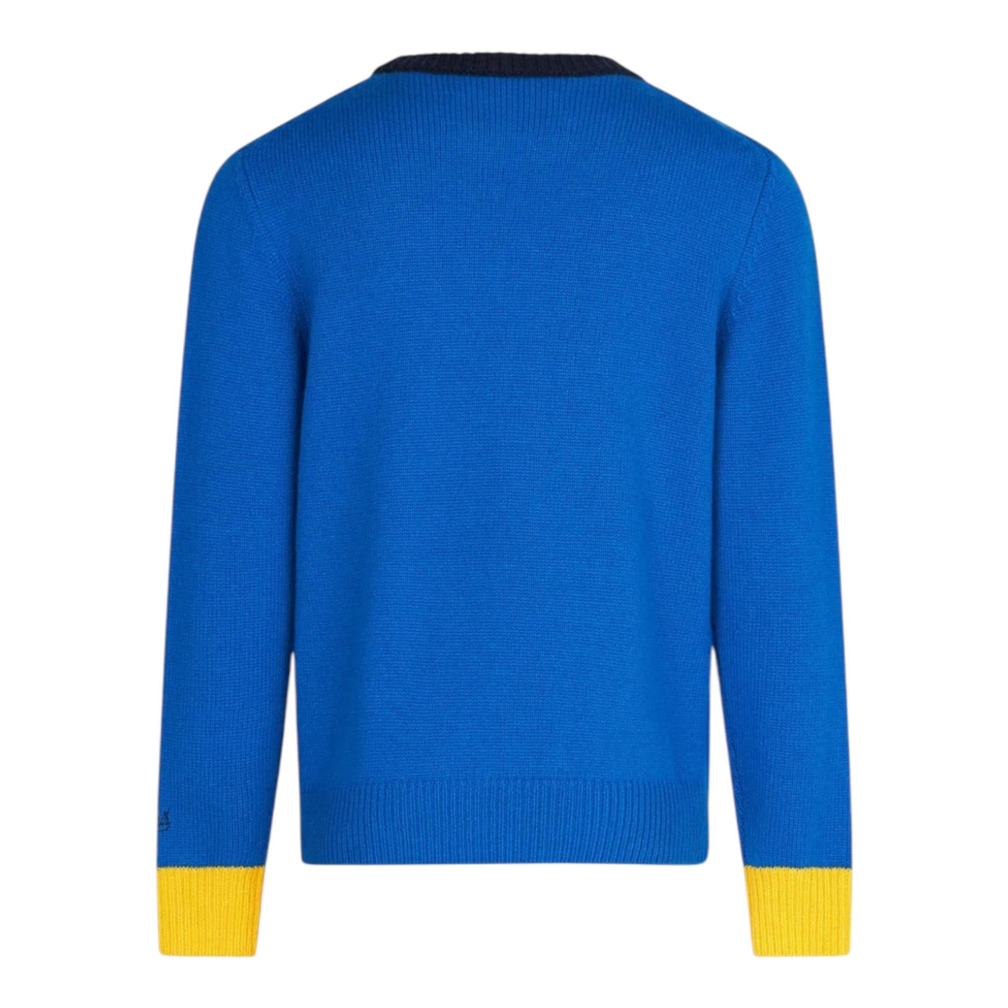 SAINT BARTH maglia girocollo tinta unita con stampa Cobalto per Bambino DOU001020 COBALTO SAINT BARTH 