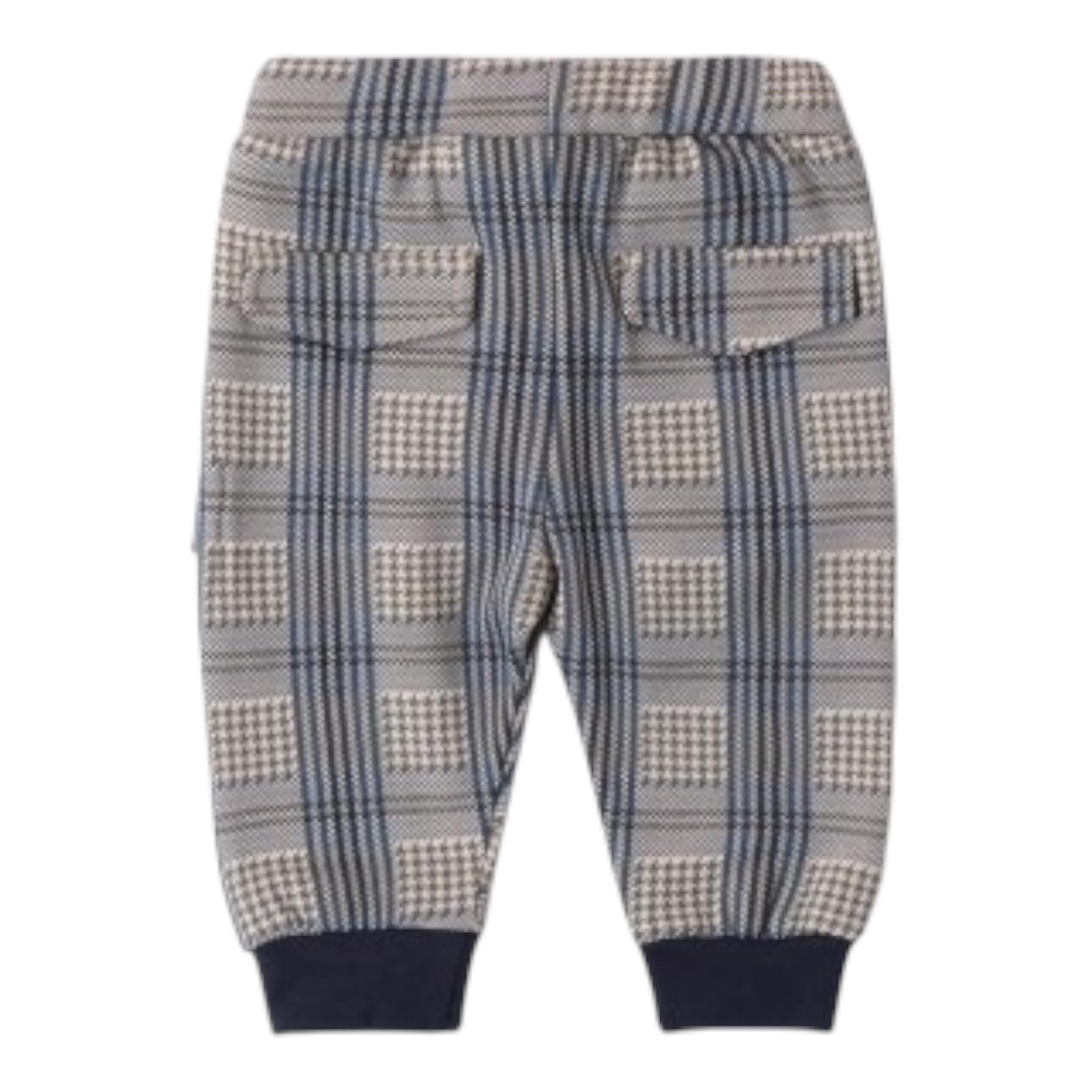 MINI BANDA completo 2pz tinta unita felpa-pantalone Blu per Neonato 3A610 BLU MINI BANDA 