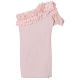 Patrizia Pepe One-Shoulder-Kleid, einfarbig, mit rosa Rüschen für Mädchen