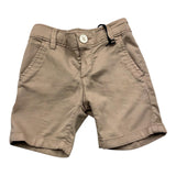 Emanuel Pris Einfarbige Bermuda-Shorts mit elastischer Taille in Beige für Neugeborene