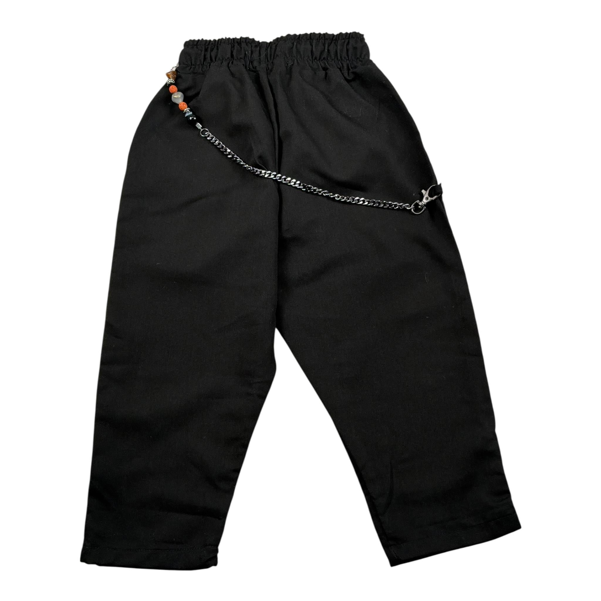 A.G.Milano Pantalone tinta unita con Elastico In Vita Nero per Bambino 00819 NERO A.G.MILANO 
